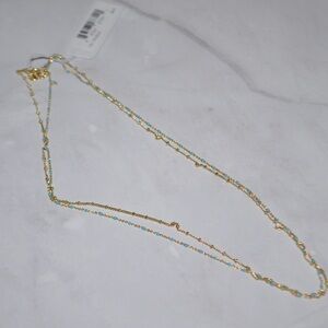 Gorjana Gold and Turquoise Necklace